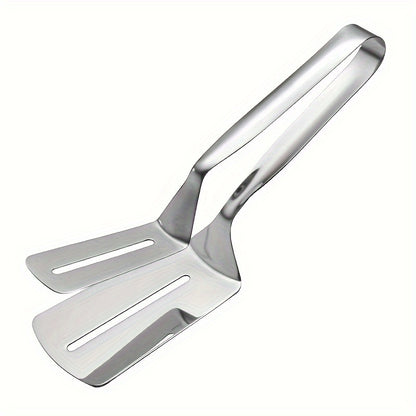 1pc Stainless Steel Steak Clip, Multi-Functional Fish Spatula, Barbecue Clip, Hollow Oil-Draining Food Clip, Kitchen Utensils