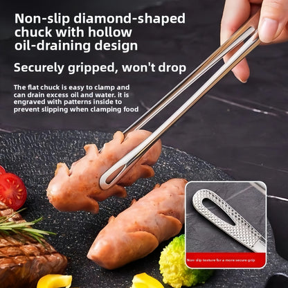 Stainless Steel Cooking Tongs Set - 2-Pack 2 Sizes (11-inch & 9.4-inch) Versatile Rust-Proof Durable Kitchen Utensils, Easy-Clean Stainless Finish, Ideal for Flipping & Serving Indoor/Outdoor Steak at BBQ Parties