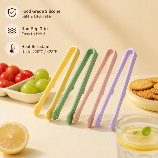 Silicone Food Tongs - 1 Count, Non-Slip Standable Cat Paw-Shaped, Heat-Resistant Kitchen Utensil for Grabbing Snacks, Fruits, Daily Use