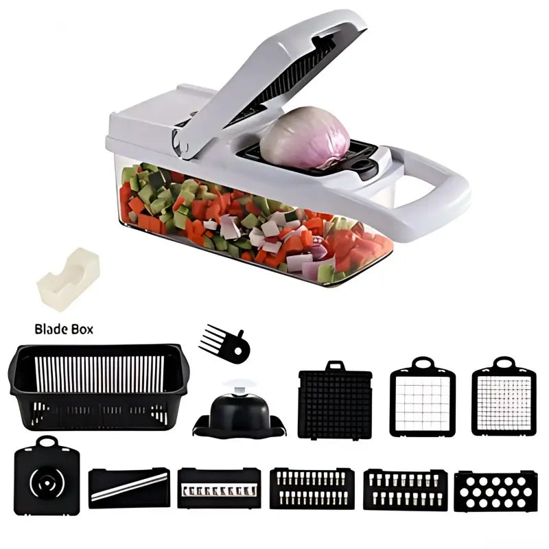Durable Kitchen Slicer Dicer - Reusable ABS Multi-Use Kitchen Utensil with Slice-Dice-Grate, Rustproof Slicing, Peeler, Mechanical Design, Removable Parts for Easy Rinse Clean, Quick Chop Time, Portable Meal Prep Tool,sohochic