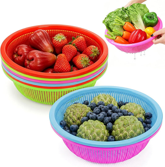 8 Pieces Plastic Wash Basket, Fruit Perforated Strainer for Kitchen