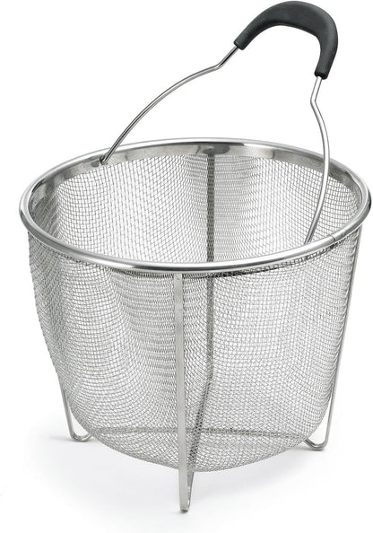 Polder 8 inch Strainer and Steamer Insert Basket, Stainless Steel, Perfect for Cooking Vegetables, Pasta and more