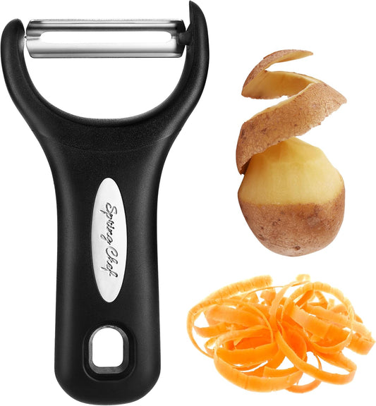 Spring Chef Stainless Steel Y Shaped Vegetable Peeler for Kitchen - Black