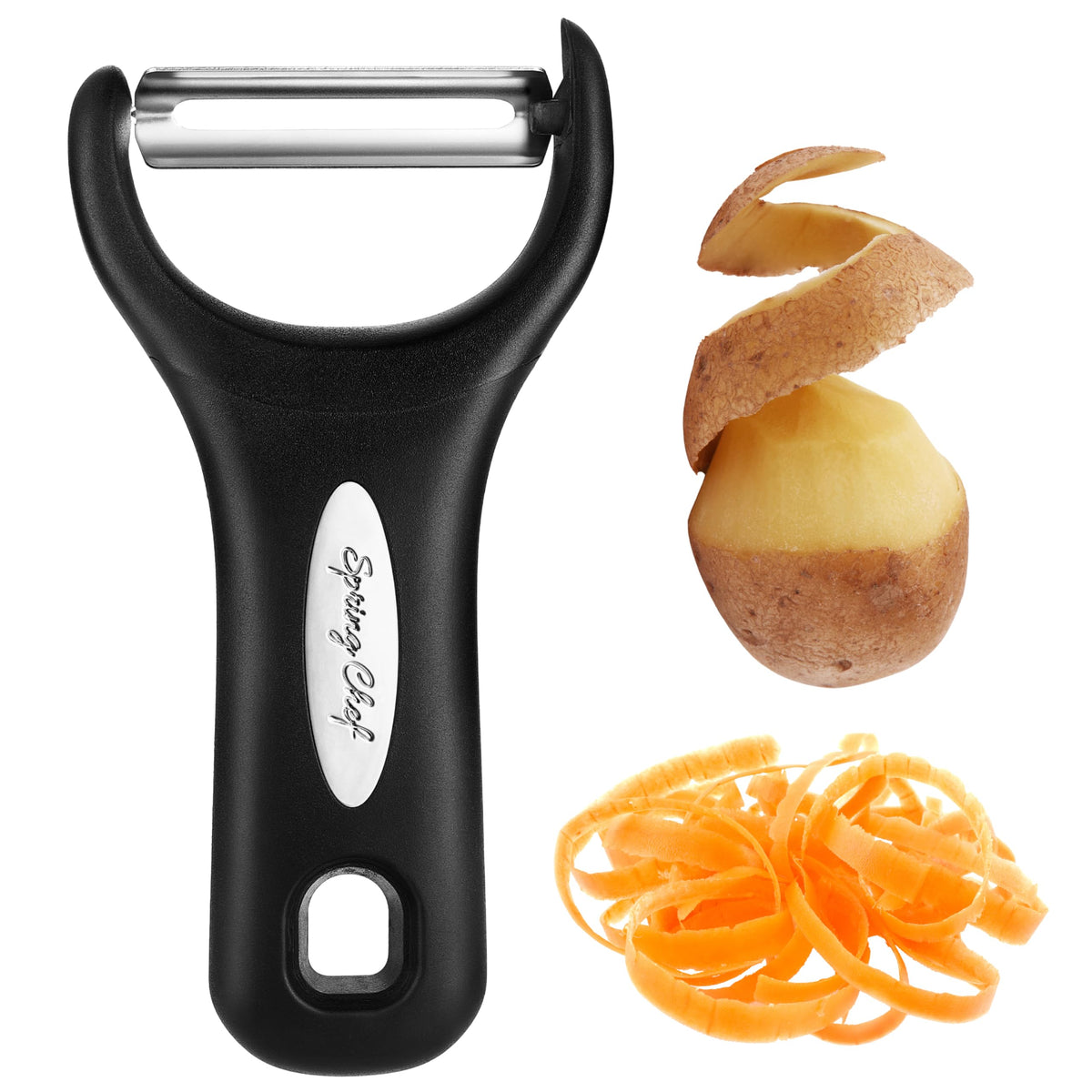 Spring Chef Stainless Steel Y Shaped Vegetable Peeler for Kitchen - Black