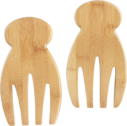 Totally Bamboo Salad Hands, Wood Salad Tongs Alternative for Serving