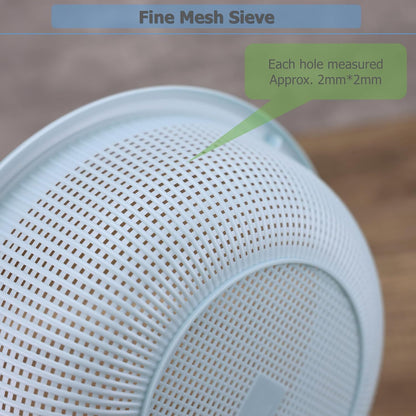EIKS 3-Pack Plastic Colander Baskets, Fine Mesh Sieve