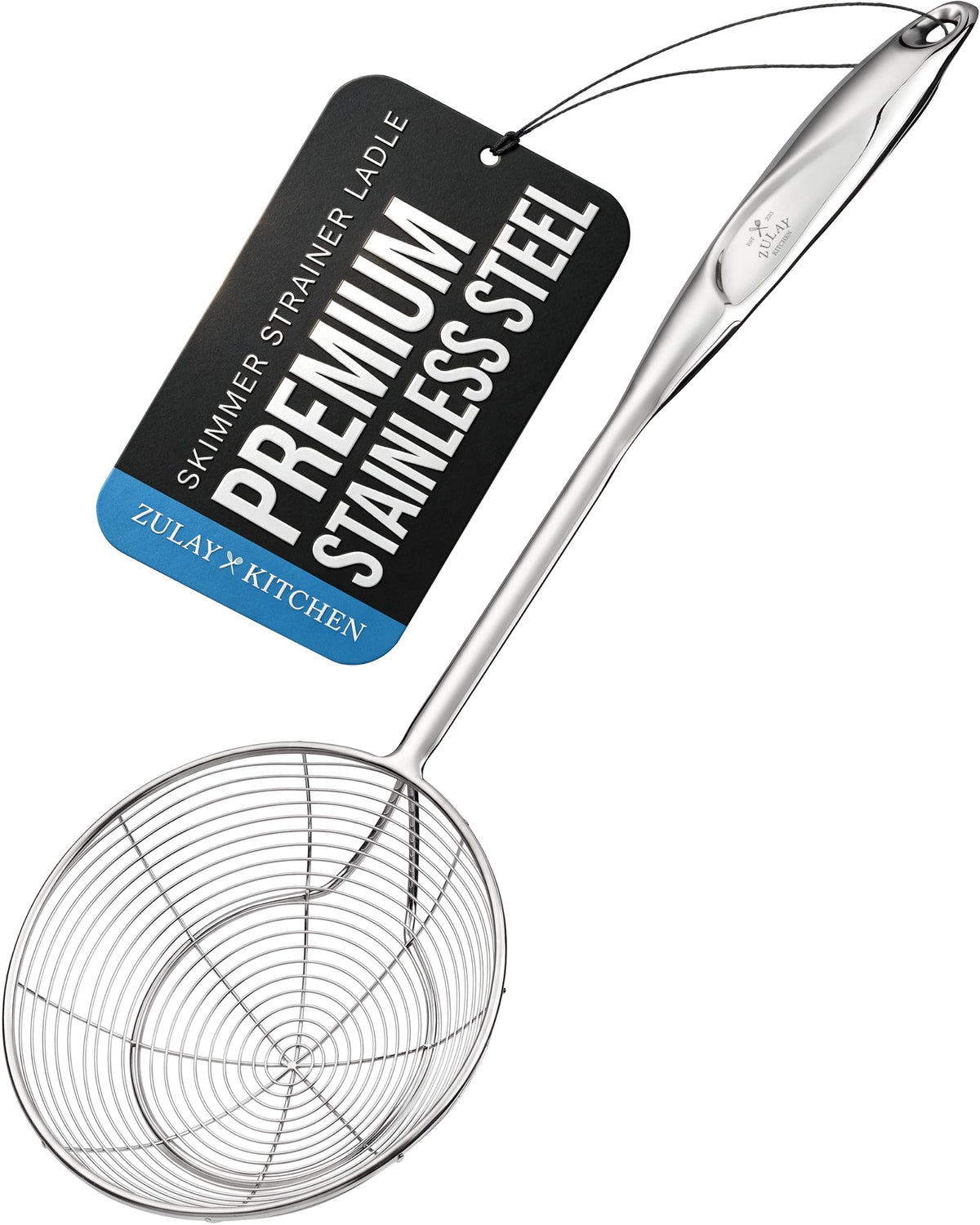 Zulay Kitchen Premium Soup Ladle - 12" Stainless Steel with Non-Slip Silicone Handle