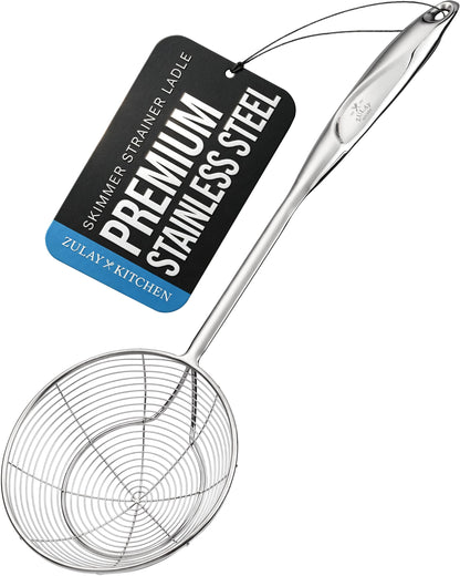 Zulay Kitchen Premium Soup Ladle - 12" Stainless Steel with Non-Slip Silicone Handle