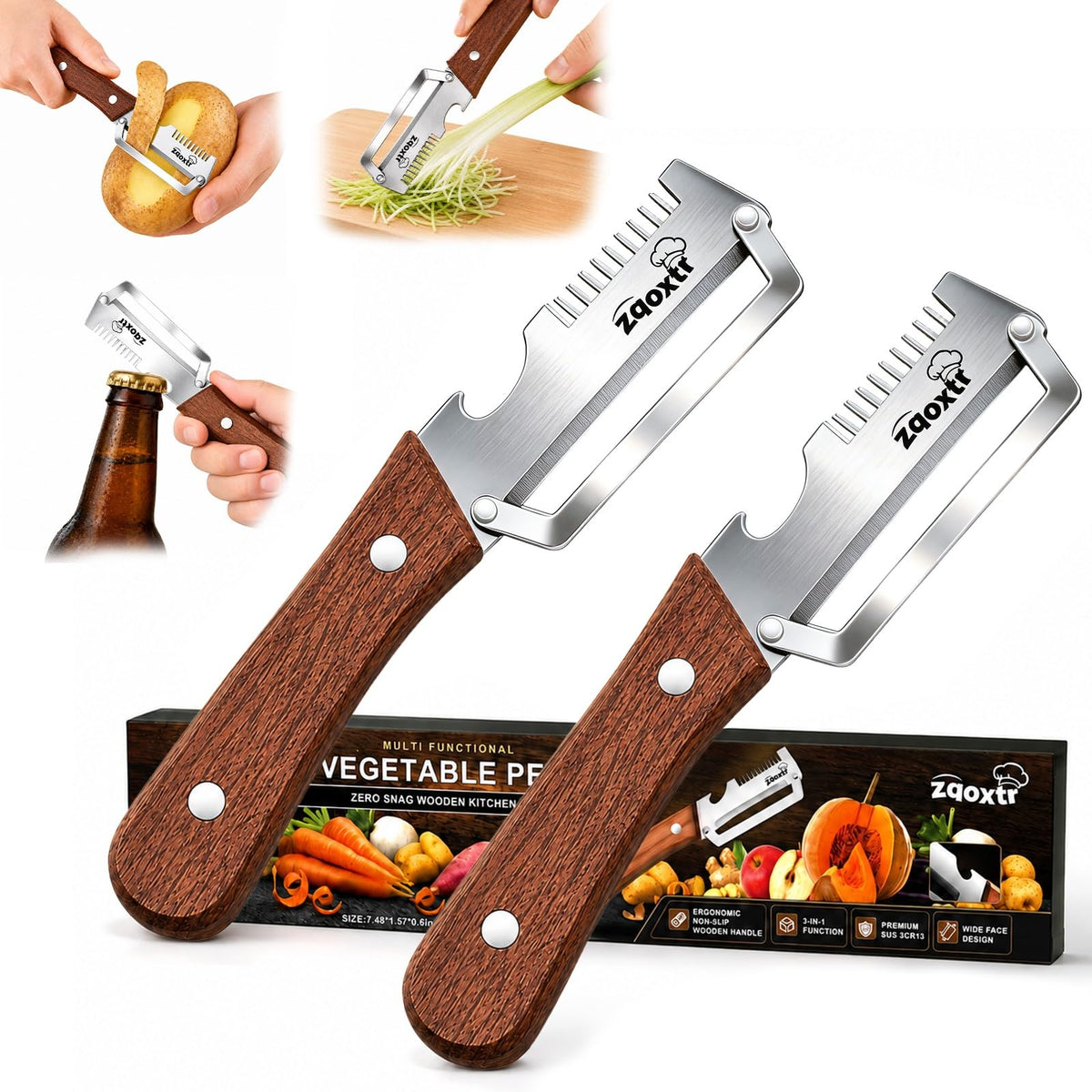 2-in-1 Multifunctional Vegetable Peeler with Bottle Opener
