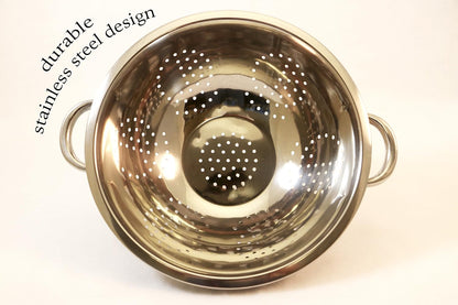 EXCELSTEEL Heavy Duty Stainless Steel Colander 5 Qt | Easy Grip Handles | Self-Draining Base | Mirror Polished | Dishwasher Safe | Pack of 1