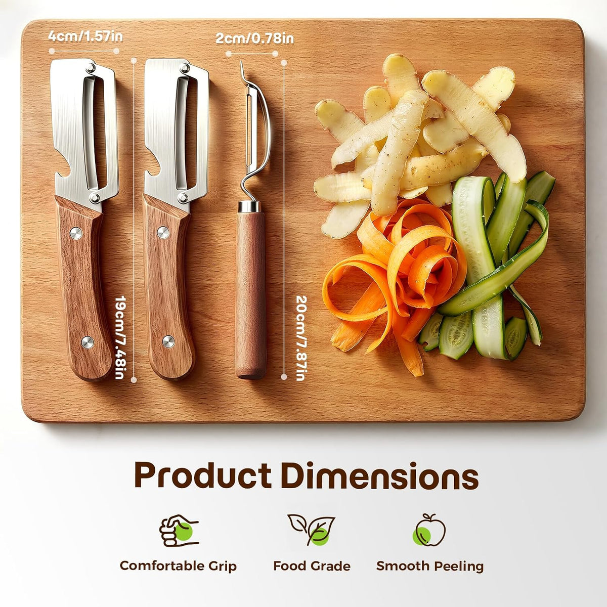 3-Pack Multi-Functional Vegetable Peeler for Kitchen Fruit Potato
