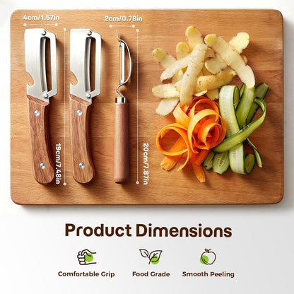 3-Pack Multi-Functional Vegetable Peeler for Kitchen Fruit Potato