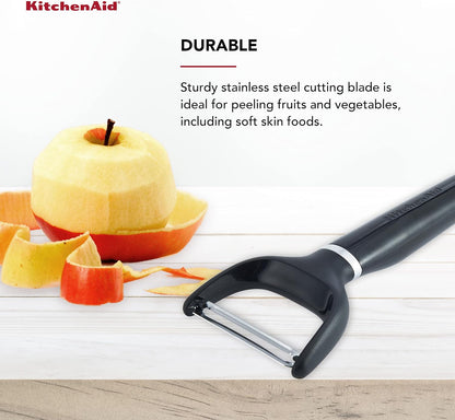 KitchenAid Y Peeler with Ergonomic Handle and Single Edge Blade, Dishwasher Safe with Protective Cover