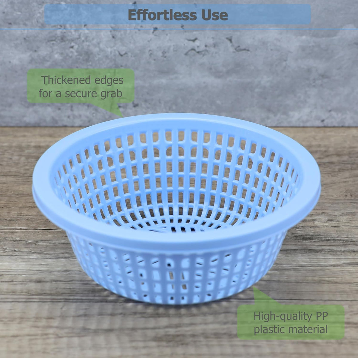 EIKS 3 Pack Small Colander, Mini Plastic Strainer Basket, Diameter 7-inch