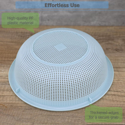 EIKS 3 Pack Plastic Colander Baskets Mesh Sieve, 10-inch Diameter