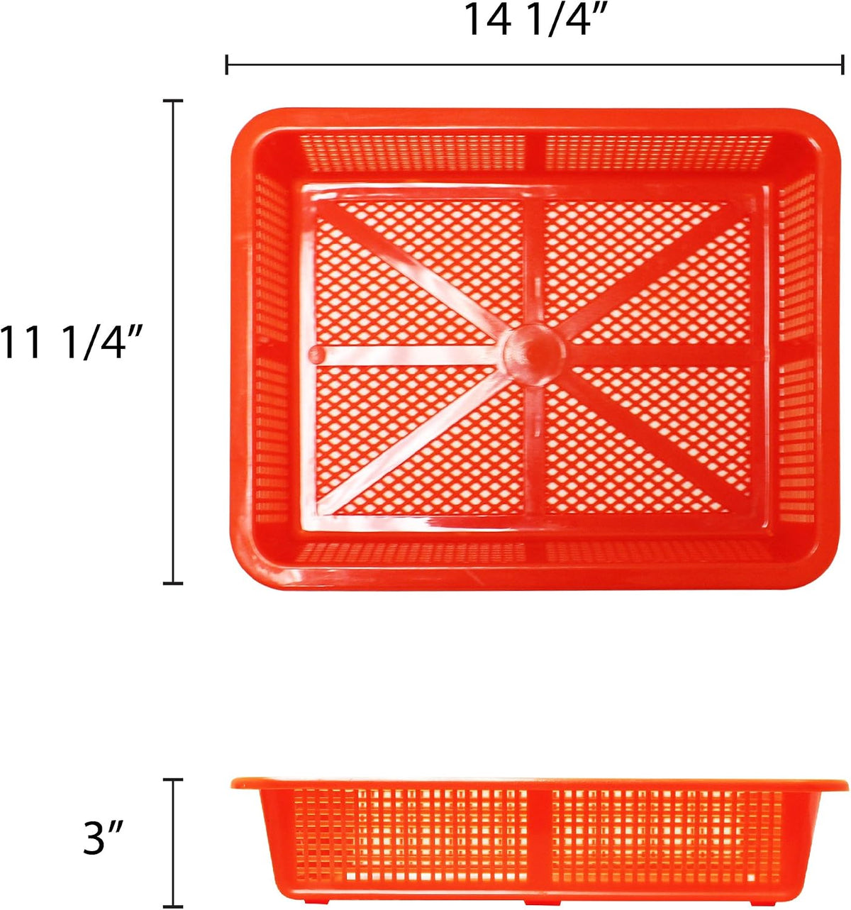 Thunder Group 14.25" x 11.25" plastic square colanders, comes in each