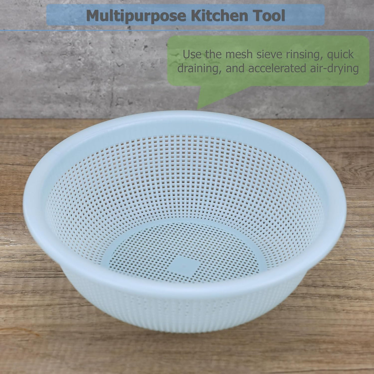EIKS 3-Pack Plastic Colander Baskets, Fine Mesh Sieve