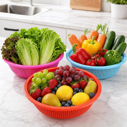 8 Pieces Plastic Wash Basket, Fruit Perforated Strainer for Kitchen