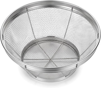 Rice Strainer Fine Mesh, Stainless Steel Colander Fine Mesh Strainer for Pasta, Rice, Fruit, Metal Net Baskets for Strain, Drain, Rinse or Steam