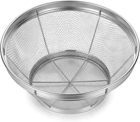 Rice Strainer Fine Mesh, Stainless Steel Colander Fine Mesh Strainer for Pasta, Rice, Fruit, Metal Net Baskets for Strain, Drain, Rinse or Steam