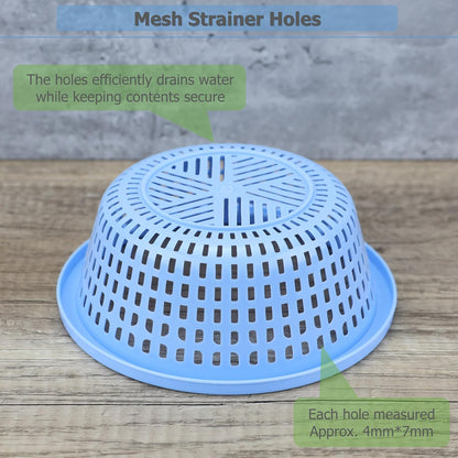 EIKS 3 Pack Small Colander, Mini Plastic Strainer Basket, Diameter 7-inch