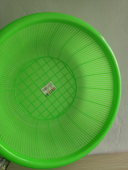 4 Pcs Large Plastic Wash Basket Round Perforated Colander Wash Vegetables and Fruits Drain Cooked Pasta Kitchen Essentials Food Strainer Basket Strainer Kitchen Blue Green Red Orange color