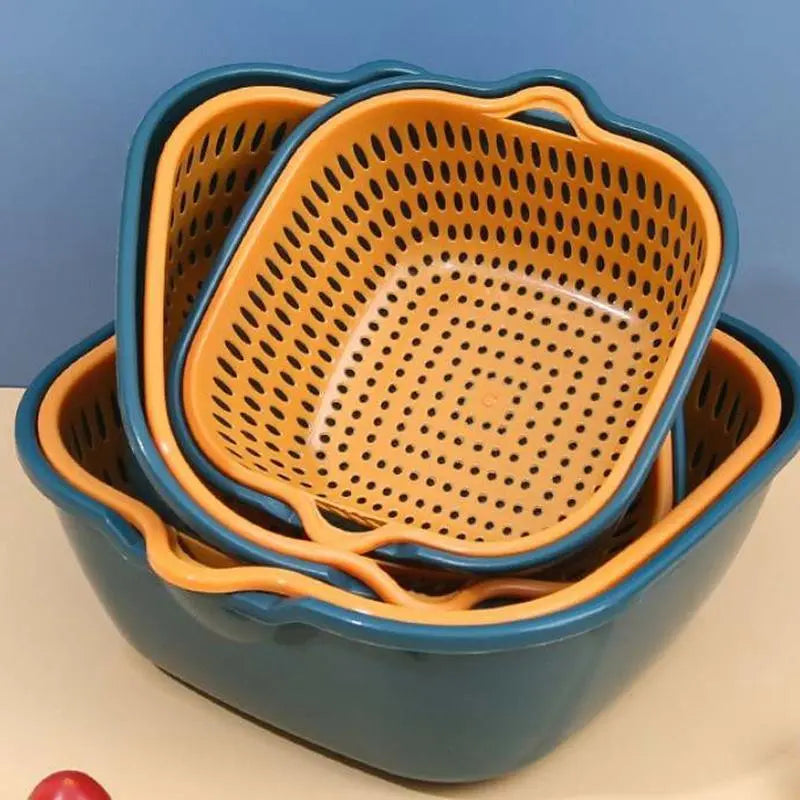 Vegetable Washing Drain Basket - 6 Counts Set Multifunctional Kitchen Accessory for The Home, Ideal for Summer Gifts