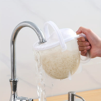 1pc Fast Automatic Rice Washing Machine, Grain Cleaning Strainer, Rice Sieve Colander Basket, Kitchen Gadgets