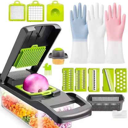 14 in 1 Multifunctional Vegetable Chopper, Garlic Chopper, Onion Potato Grater,Vegetable Cutting Machine,Kitchen Accessories Utensils
