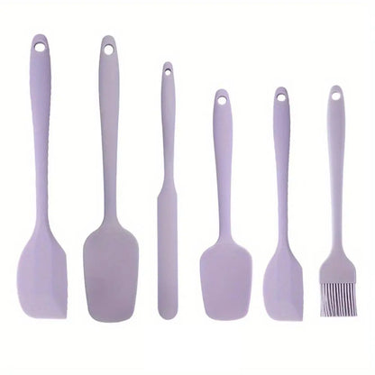 Silicone Spatula Set, 6 Counts/set Baking Tool Set, Heat Resistant Non Stick Cooking Tools for Baking & Mixing, Fully Wrapped and Integrated, Kitchen Utensils & Gadgets, High Temperature Resistant and Can Be Used At 230°