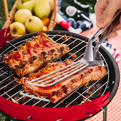 1pc, Multifunctional Stainless Steel Serving Tongs for Buffet, Fish Frying, Bread, Steak, Salad, and Dessert - Kitchen Tools for Effortless Food Prep and Presentation