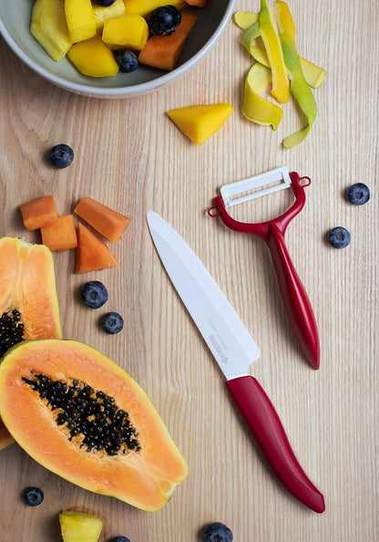 KYOCERA Fruit & Vegetable No-Rust, Ultra-Sharp Ceramic Y-Peeler