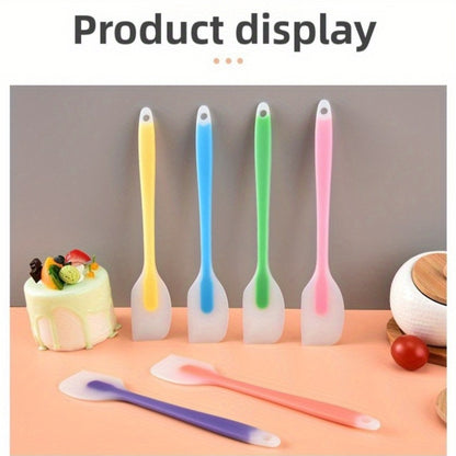 2 Sets Translucent Colored Silicone Spatulas, Random Colors, Integrated Transparent High-Temperature Resistant Nougat Stirring Baking Tool