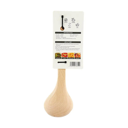 Love Harbor Natural Wooden Soup Ladle - Medium Size, Long Handle, Anti-Scald, Perfect for Porridge, Soup, Stirring