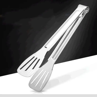 Stainless Steel Food Tongs, 1 Count Multipurpose Bread Barbecue Tongs, Durable Kitchen Utensils for Cooking & Frying & Grilling