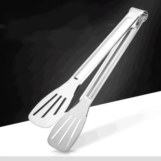 Stainless Steel Food Tongs, 1 Count Multipurpose Bread Barbecue Tongs, Durable Kitchen Utensils for Cooking & Frying & Grilling