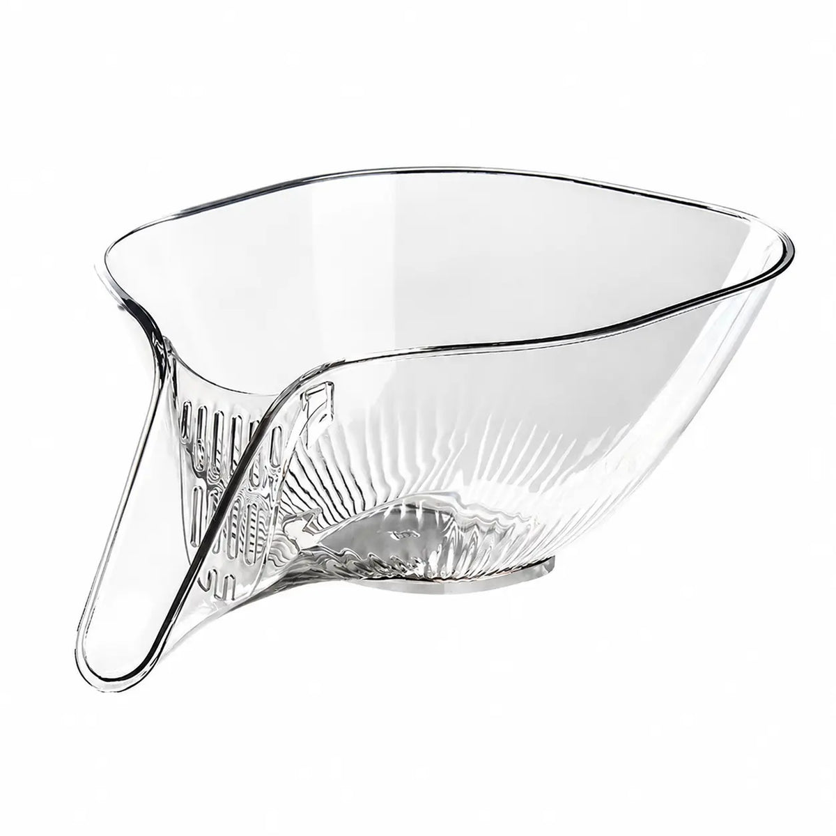 1-Count Transparent Drain Colander Basket - Kitchen Strainer Utensils with Pour Spout, Stable Flat Base, Holes for Washing Fruits, Making Salad - Essential Kitchen Supplies,sohochic
