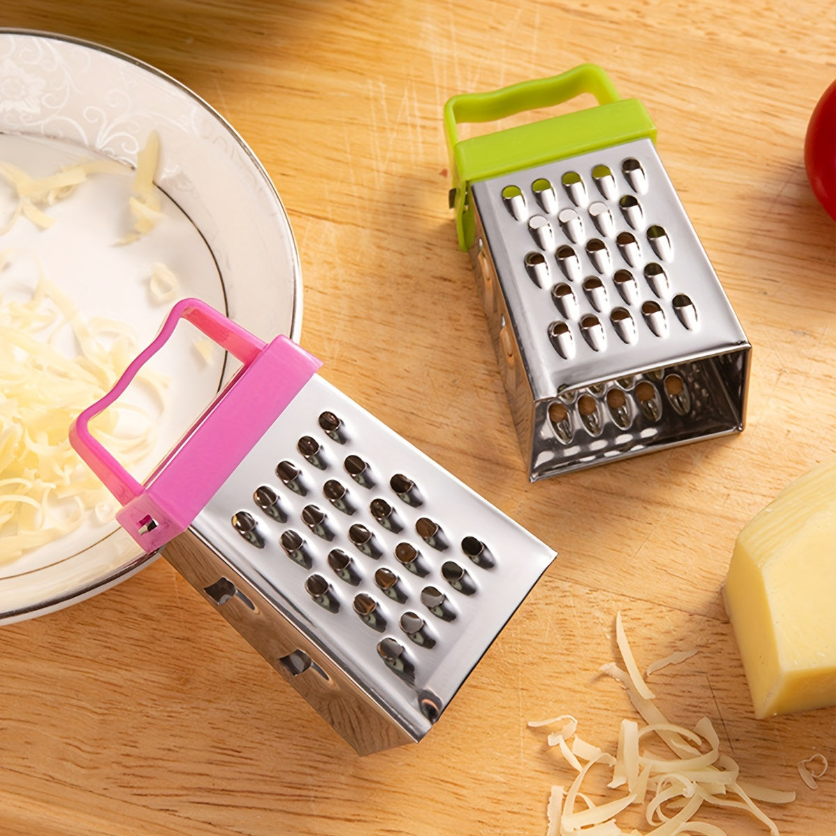 Stainless Steel Mini Cheese Grater, 4-Sided Multifunctional Vegetable Slicer and Lemon Zester for Kitchen Use, Cutting Tool