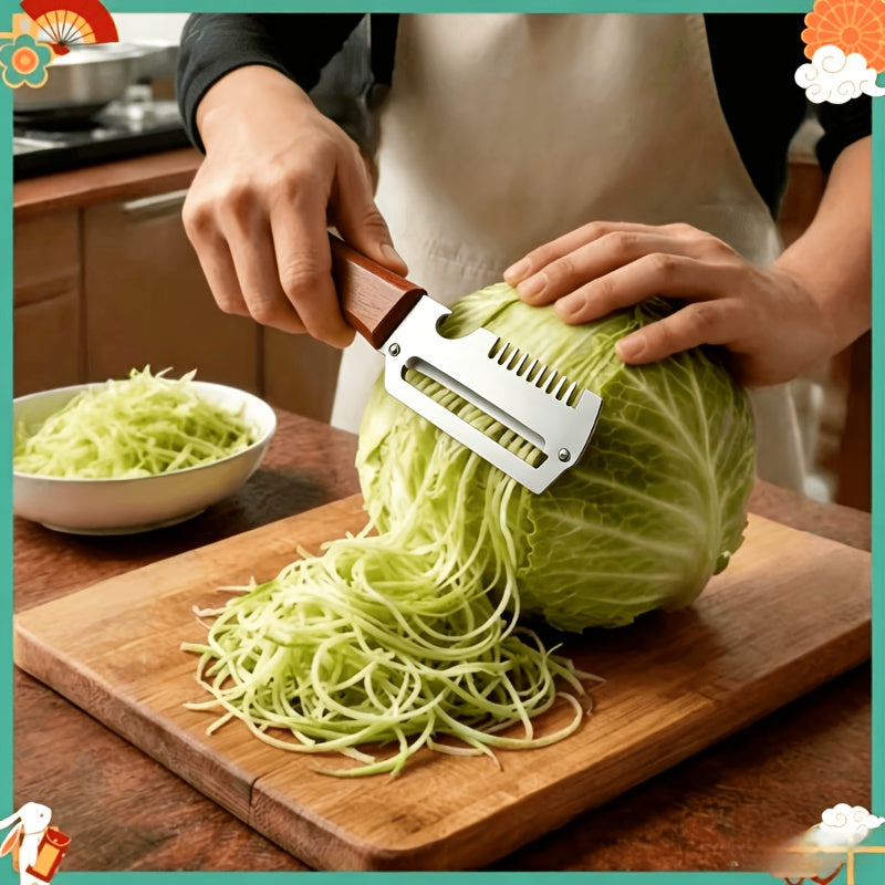 Multifunctional Onion Chopper for Home, Industrial, And Commercial Use, Chive Slicer, Peeler, Bottle Opener, Three-In-One Kitchen Grater, And Vegetable Slicer, Sturdy Stainless Steel with Onion Chopper - Multifunctional Kitchen Tool