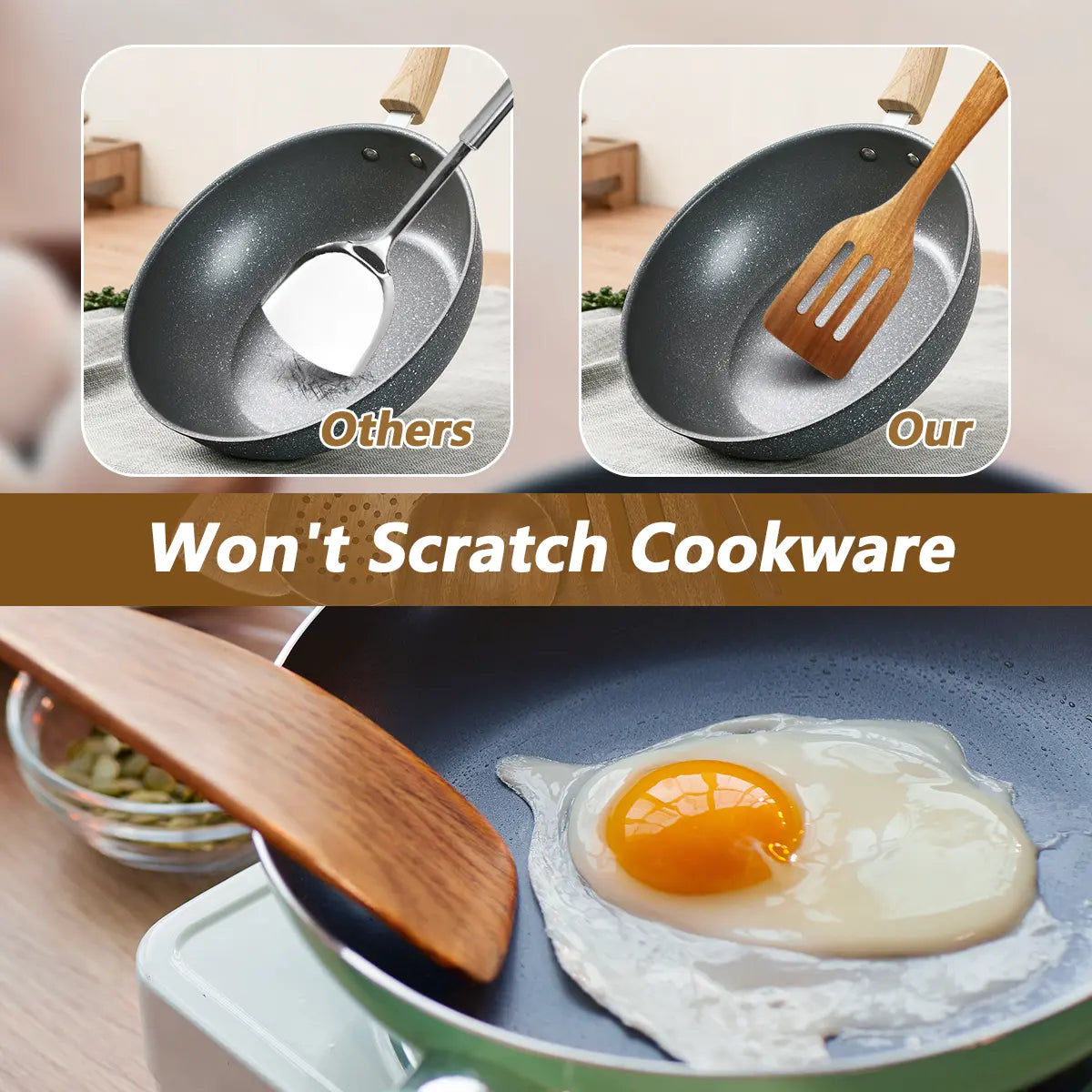 5pcs High-Quality Wooden Cooking Tools Set - Ergonomic Secure Wood Grip, Heat-Resistant Smooth Non-Stick Spatula & Ladle, Food-Grade, Quick Rinse Clean, Durable Kitchen Utensils for Daily Meal Prep, Holiday Gift Ready, Wooden Spoon Set, Durable For Daily