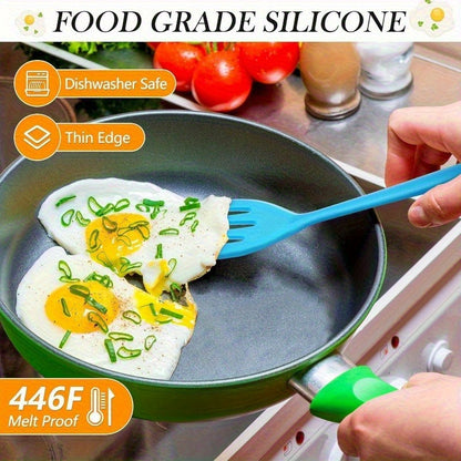 2pcs Mini Silicone Spatula Set - Heat-Resistant, Non-Stick And Dishwasher Safe - Perfect for Cooking Fish, Eggs, Pancakes - Random Color Kitchen Tool, Random Color