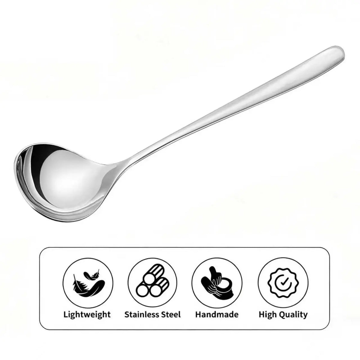 4-Piece Stainless Steel Spoon Set, Stainless Steel Serving Spoons Set, Soup Ladle,Kitchen Cooking Utensils Set home dining,sohochic