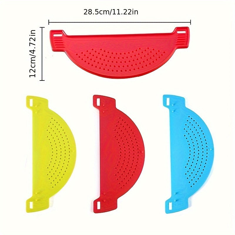 1pc Kitchen Drainer, PP Material Pot Edge Vegetable Drainer, Household Drainer with Splash Guard