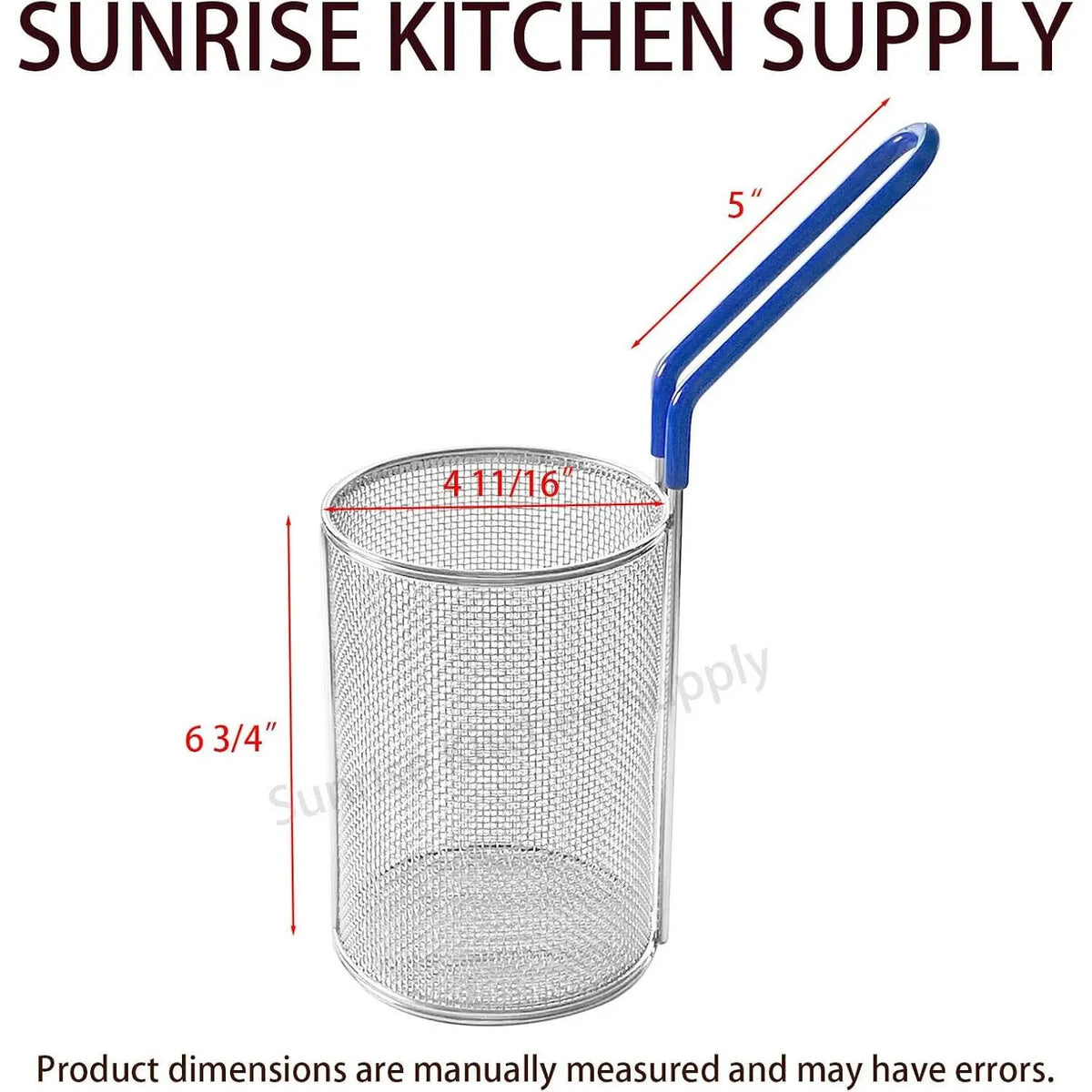 Stainless Steel Cylindrical Pasta Boil Basket Food Colander Kitchenware - 1.5" D x 9" H Silver Utensil, Steel Frame Single Unit with Durable Heat-Safe Handle, Plastic-Free Gadget for Efficient Fine Pasta Cooking, Utensils