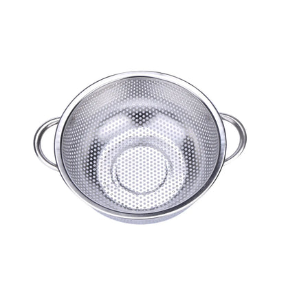 Stainless Steel Colander Basket with Pasta Drain Handle, Perforated Draining Strainer for Kitchen Rice Fruit Wash Basket Stowing & Tidying Car Interior Accessories,sohochic