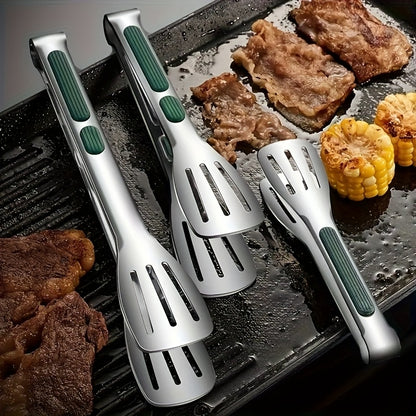 Stainless Steel Food Clip with Handle Ergonomic Grip Base for Barbecue Grill Salad Easy-To-Use Serving Tongs for Outdoor Hotel Buffet Home Kitchen Essential Kitchen Accessory for Cooking And Buffet Service Buffet Serving Tool