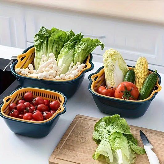 Vegetable Washing Drain Basket - 6 Counts Set Multifunctional Kitchen Accessory for The Home, Ideal for Summer Gifts