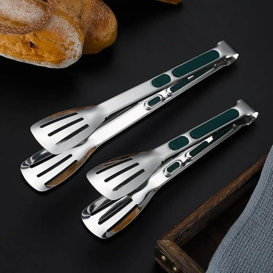 Set of 2 Stainless Steel Food Tongs – Durable, rust-resistant barbecue tongs with ergonomic handles, ideal for barbecues, buffets and kitchen use