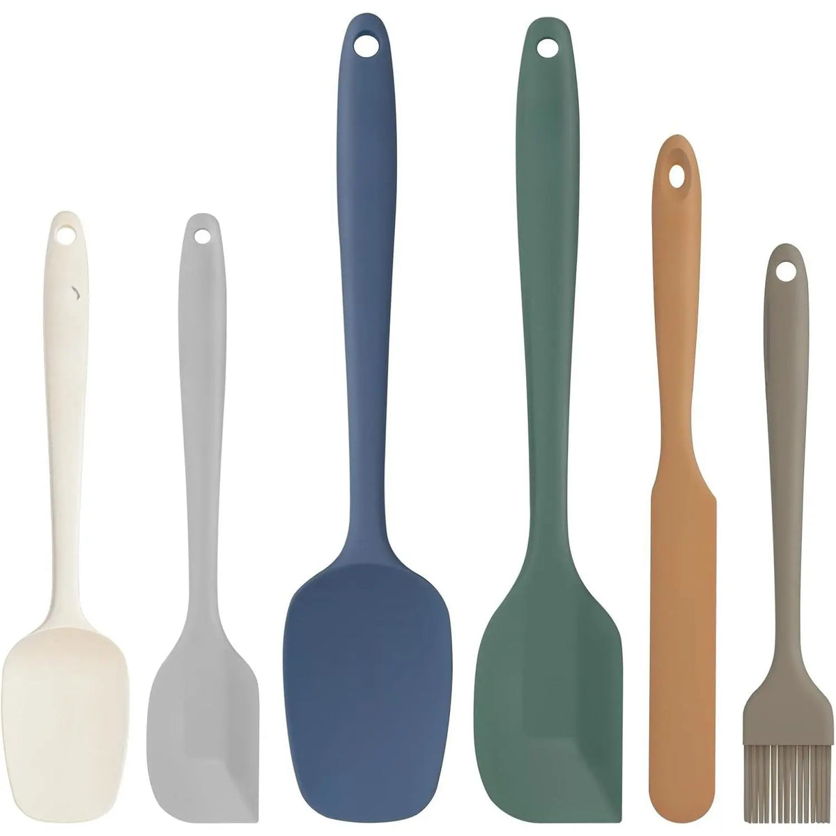 6 count  Spatula Set with  Brush,Mixing-Black | -Grade Material,Heat Resistant Up to 600°F,Dishwasher Safe,