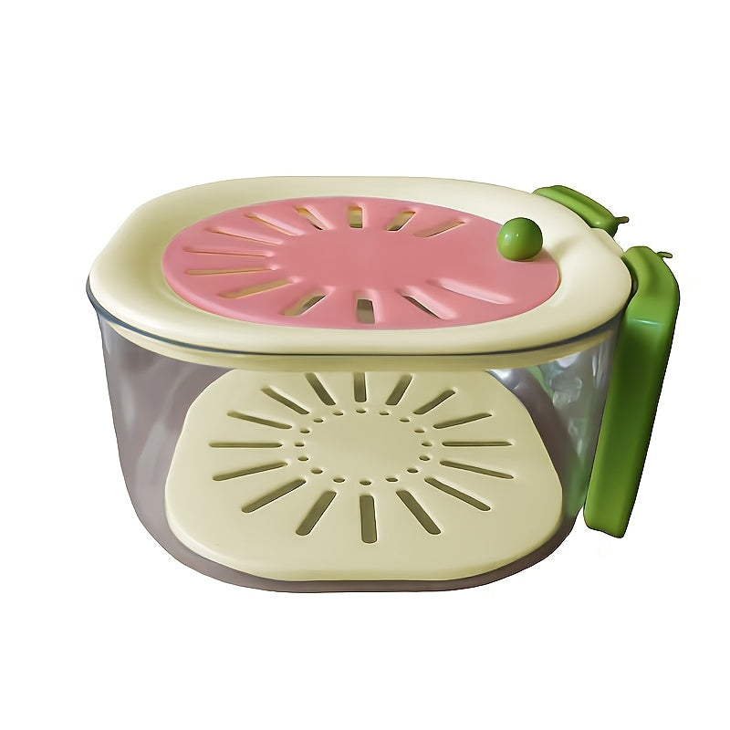 2-in-1 Double-Layer Drain Basket • Foldable Handle Fruit Drainer Container • Multi-Functional Food Strainer • Refrigerator Fresh-Keeping Basket • Thickened Fruit Plate • Suitable for Kitchen, Fridge, Camping, and Picnic